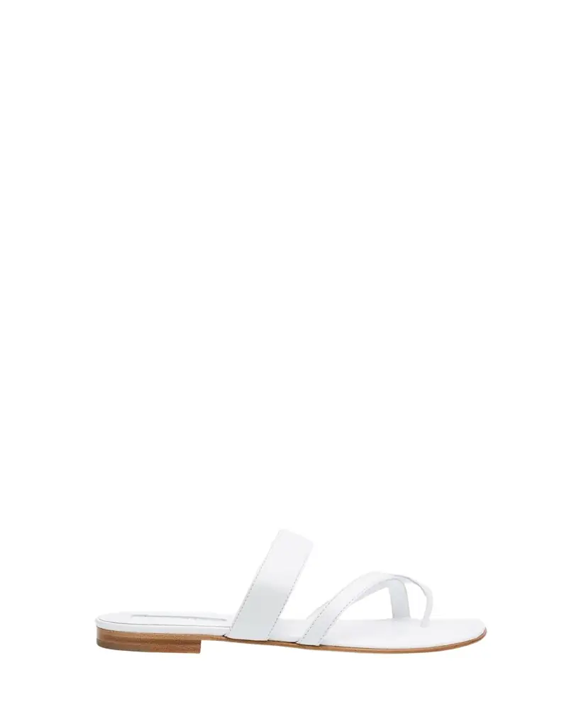 Manolo Blahnik Susa Flat Leather Sandals
