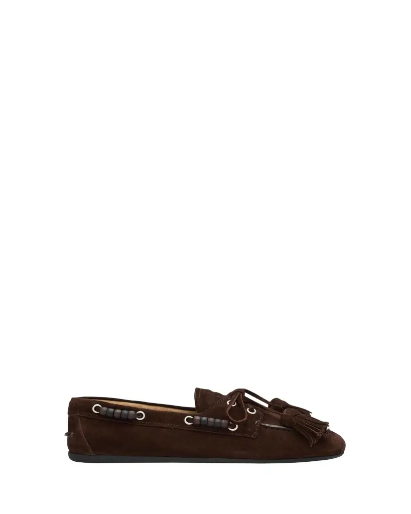 Miu Miu Suede Tassel Boat Loafers - Women's Shoes