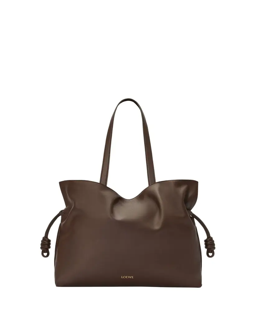 Loewe Flamenco Large Clutch Bag in Napa Leather with Golden Foil Anagram - Women's Bags