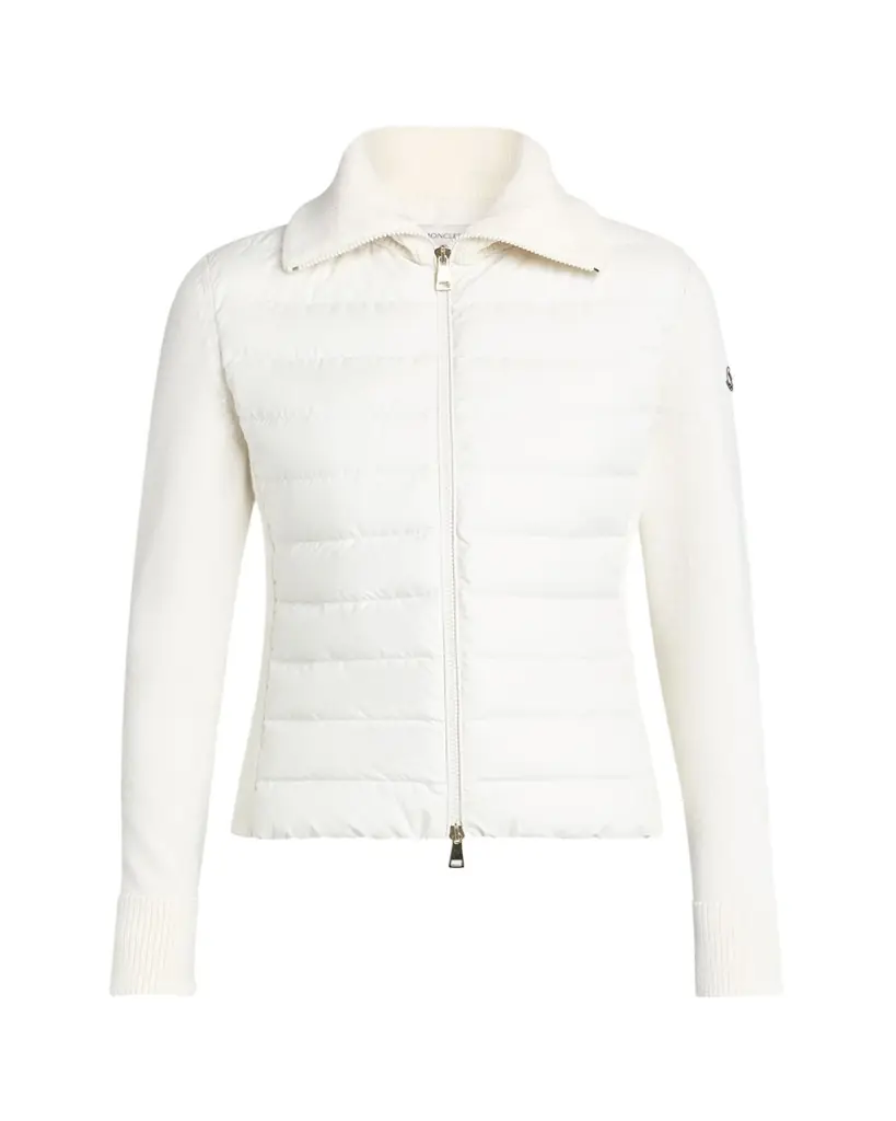 Moncler Padded Wool Zip-Up Cardigan - Women's Clothing