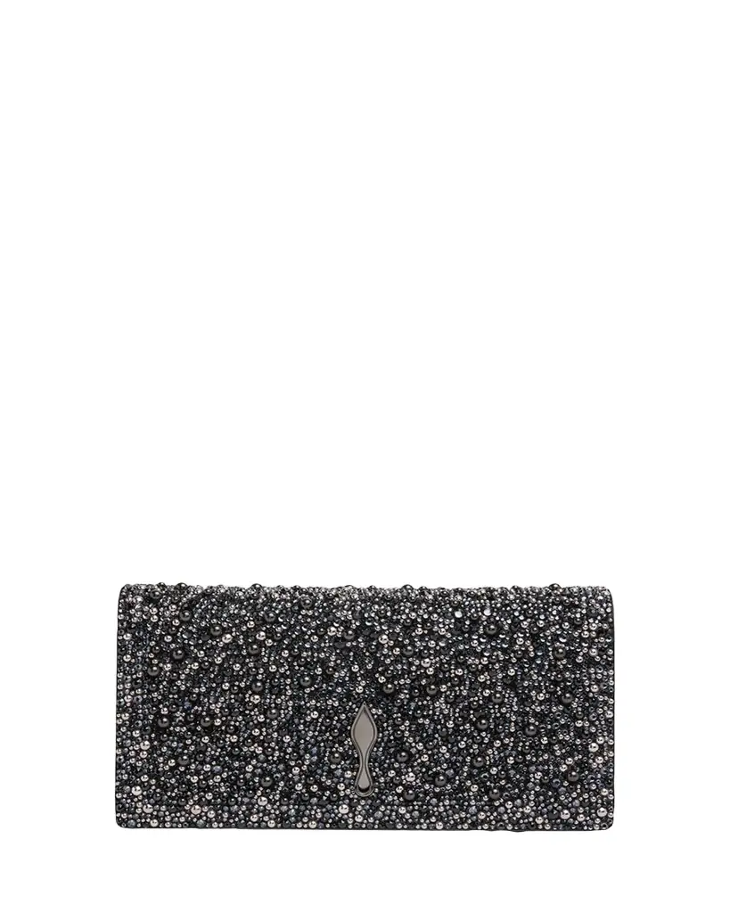 Christian Louboutin Bettina Bead-Encrusted Leather Clutch Bag