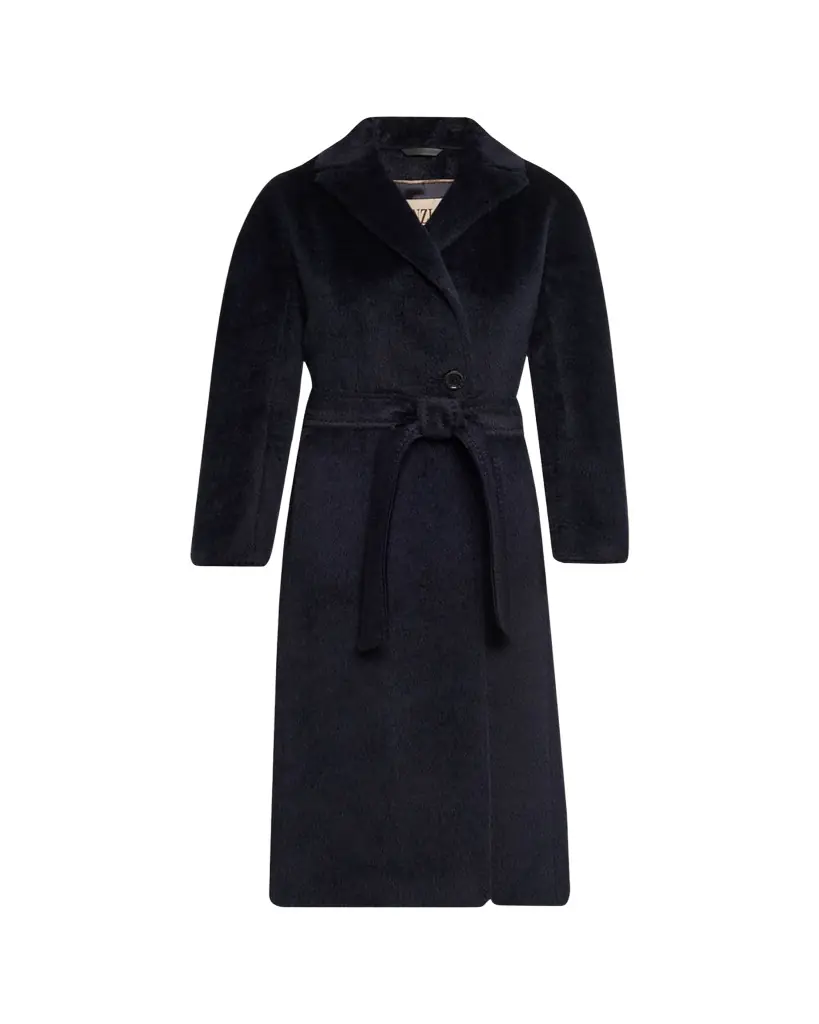 Cinzia Rocca Pressed Alpaca Wool Blend Wrap Coat