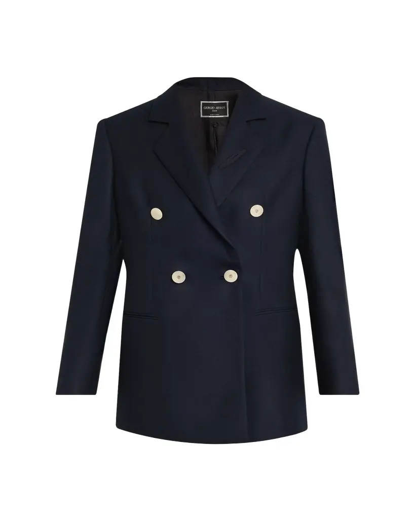 Giorgio Armani Flanella Cashmere Double-Breasted Blazer