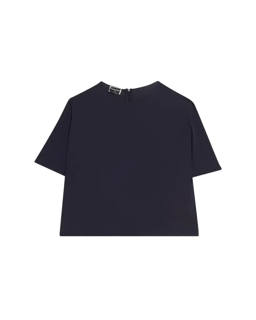 Giorgio Armani Silk Hidden-Zip T-Shirt - Women's Clothing