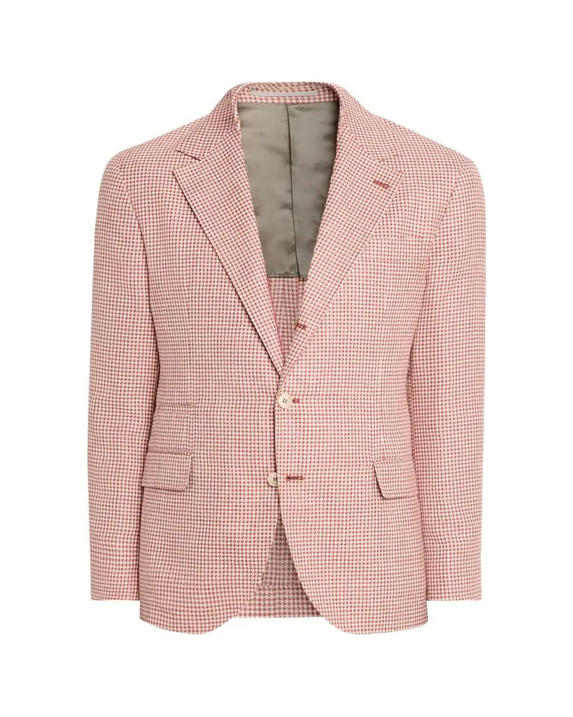 Brunello Cucinelli Men's Wool, Silk and Linen Houndstooth Sport Coat