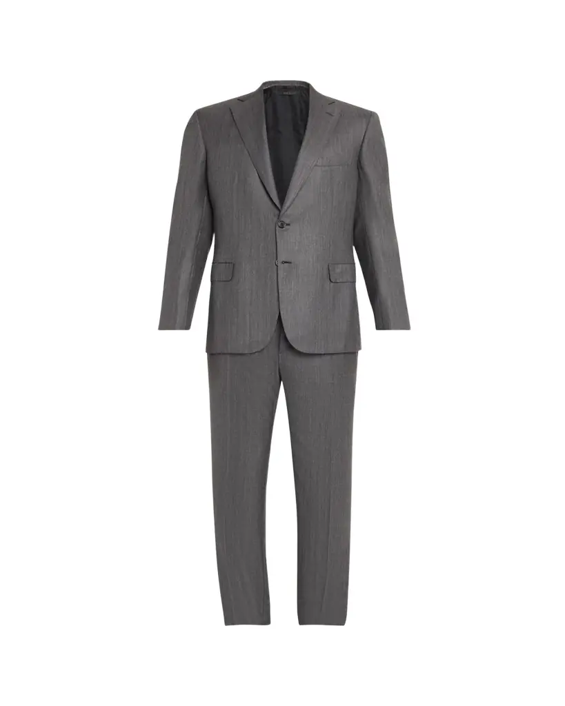 Brioni Men's Tonal Herringbone Wool-Silk Two-Piece Suit