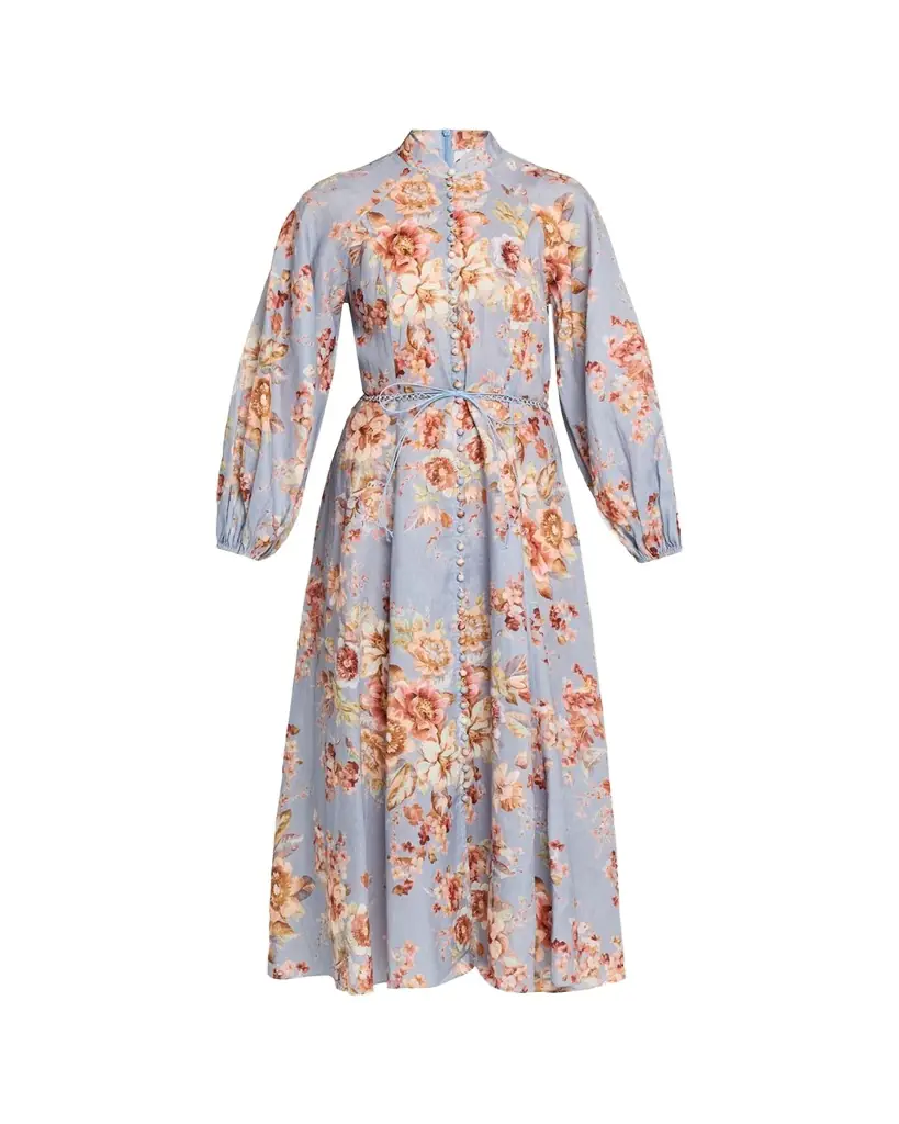 Zimmermann Awaken Billow Linen Midi-Dress