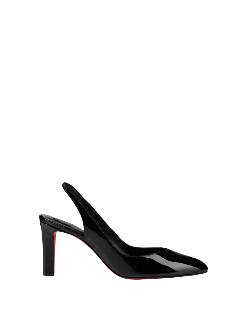 Christian Louboutin 85mm Fannylove Patent Leather Slingback Pumps