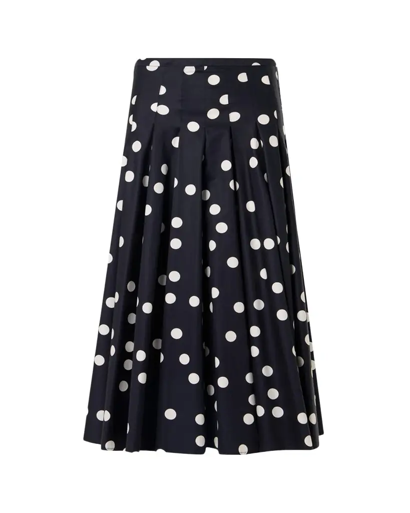 Akris punto Cotton Polka Dot Midi Skirt