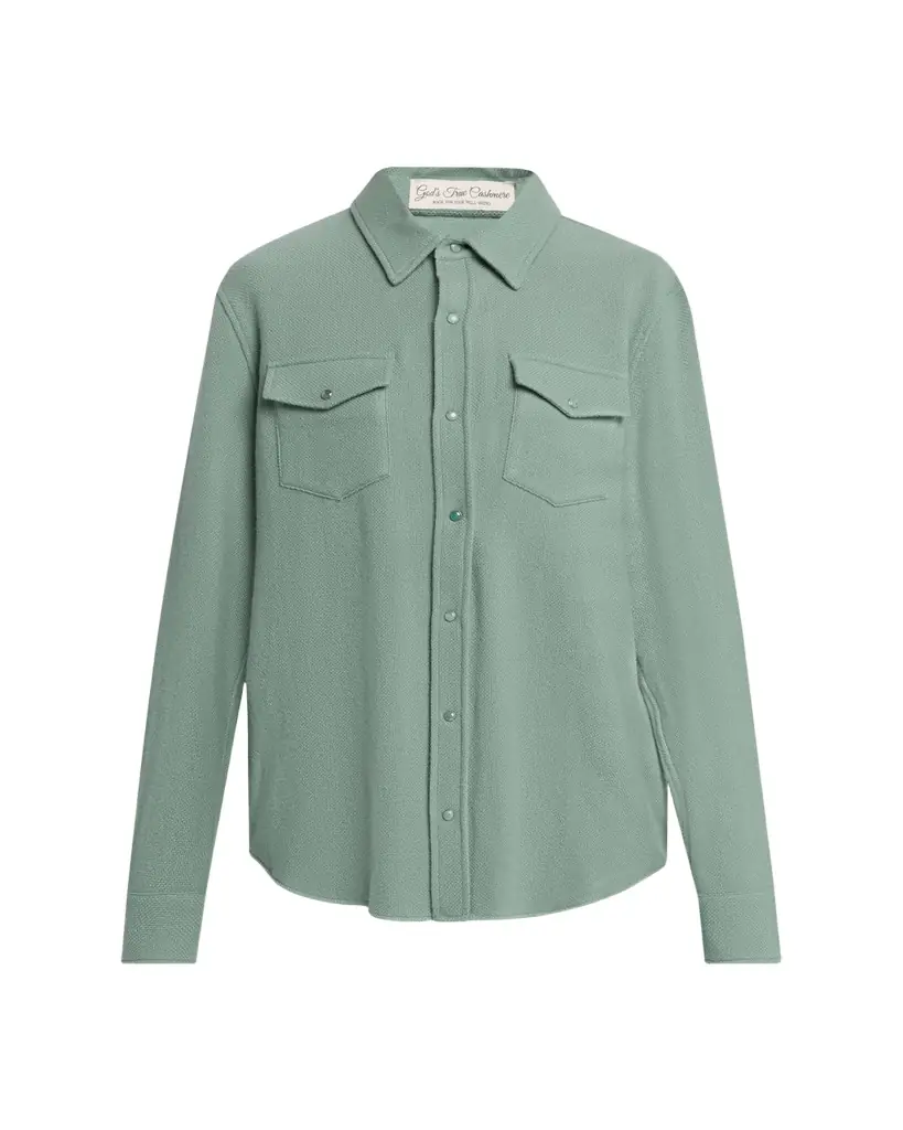 God's True Cashmere Cashmere Button-Front Shirt