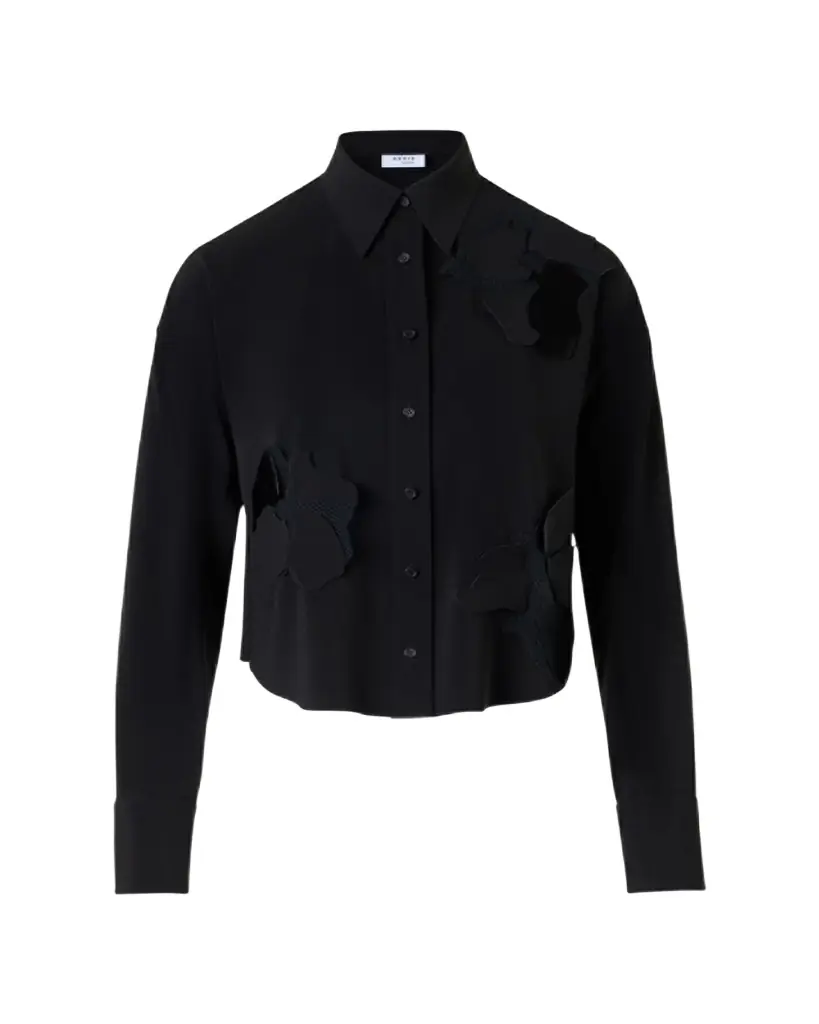 Akris punto Flower Applique Button-Down Shirt