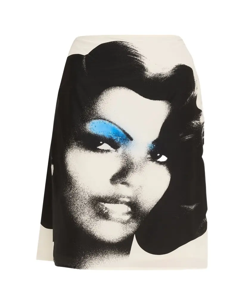 Versace Printed Silk Twill Skirt
