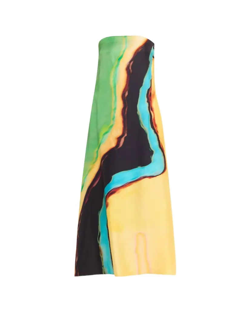 Christopher Esber Aura Silk Strapless Maxi Dress