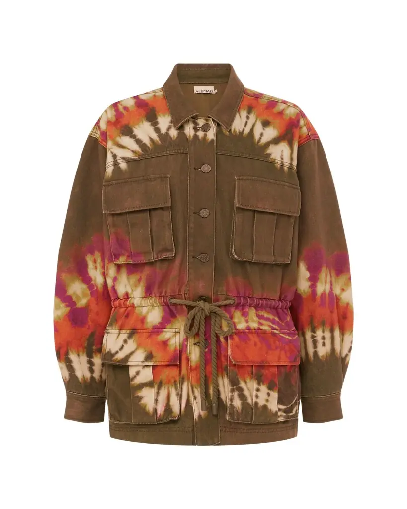 ALEMAIS Marilyn Tie-Dye Denim Utility Jacket