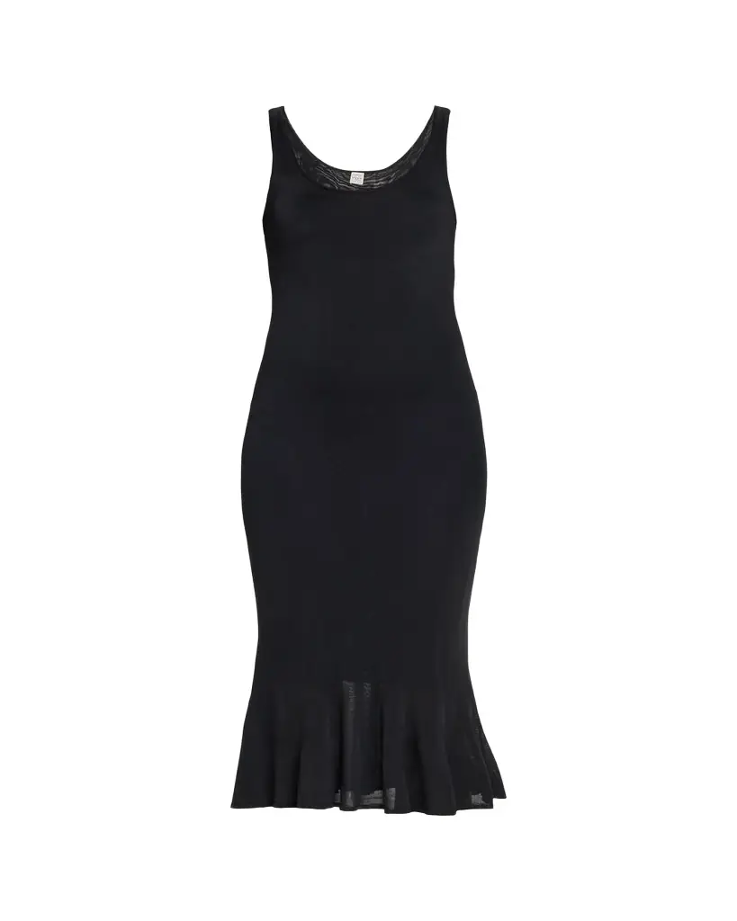 Toteme Fluted Hem Sleeveless Midi Dress