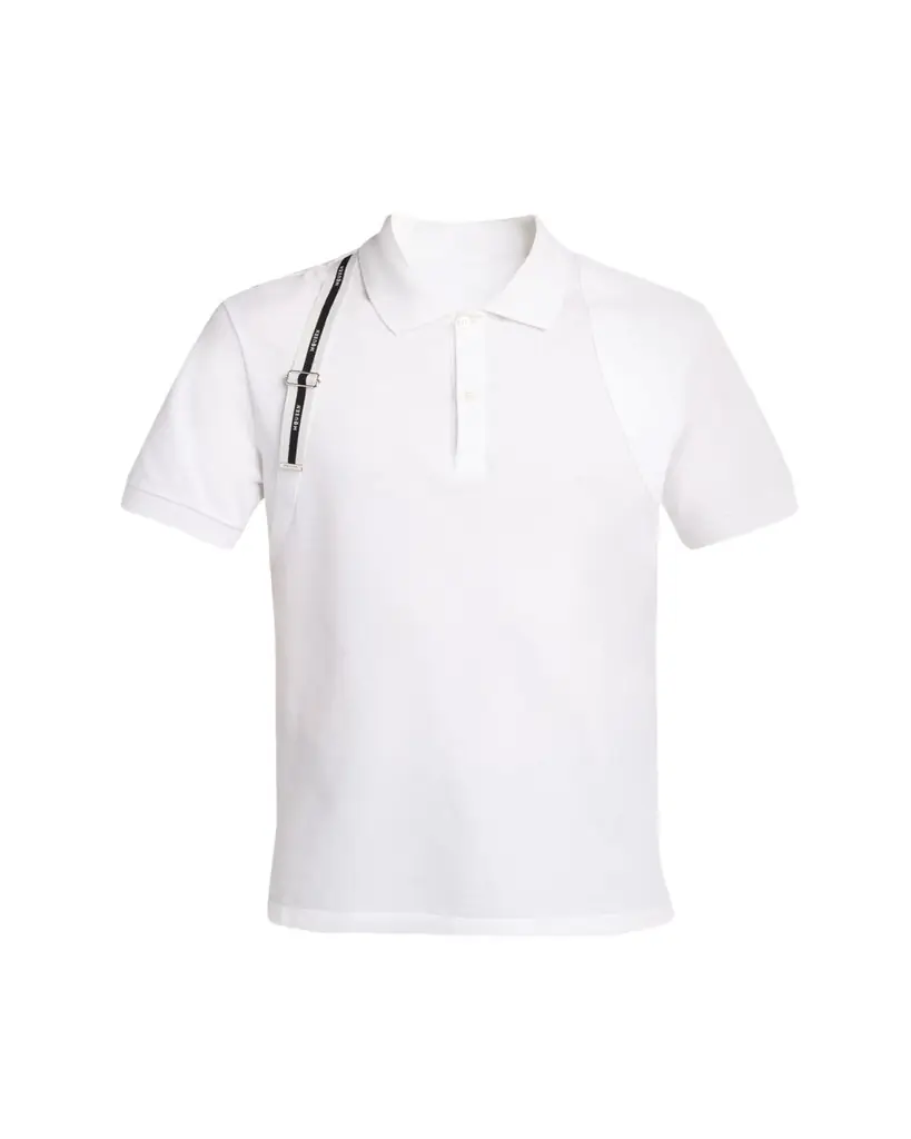 McQueen Men's Harness Cotton Pique Polo Shirt