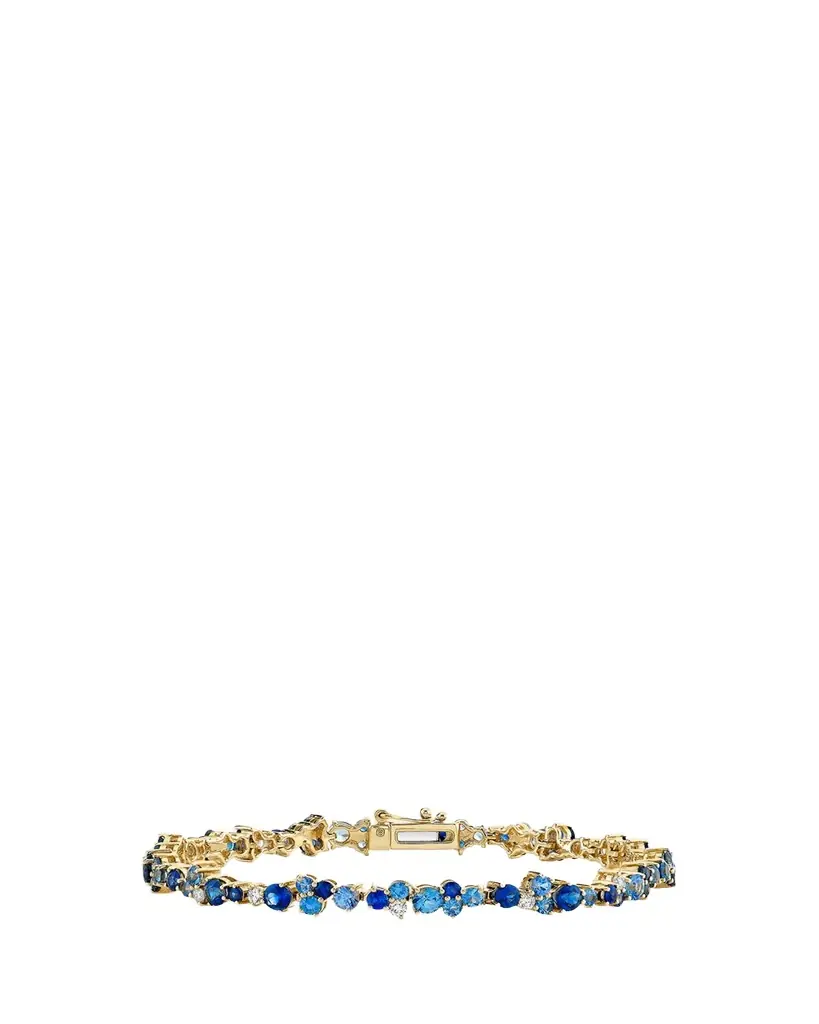 Sydney Evan 14K Gold and Sapphire Cocktail Tennis Bracelet with Diamonds - Women's Jewelry And Watches