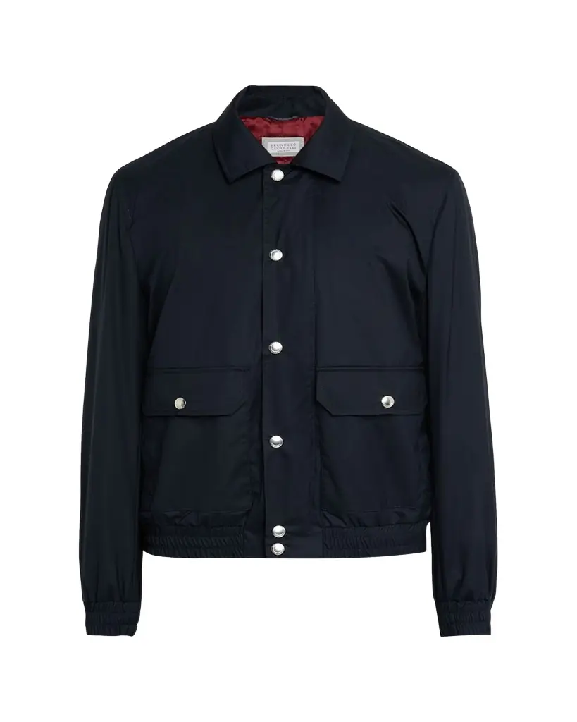 Brunello Cucinelli Men's Bonded Silk and Virgin Wool Shirt Jacket