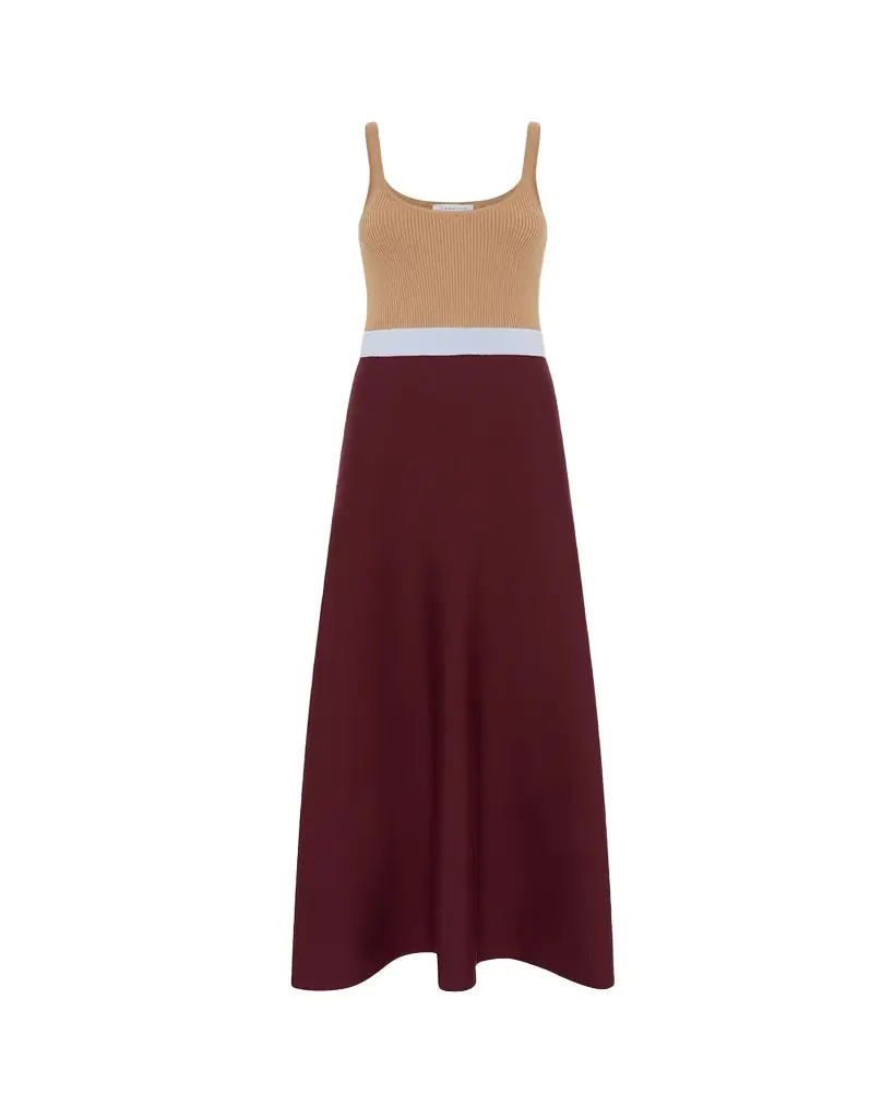 Gabriela Hearst Flaminius Sleeveless Colorblock Wool-Cashmere Knit Midi Dress