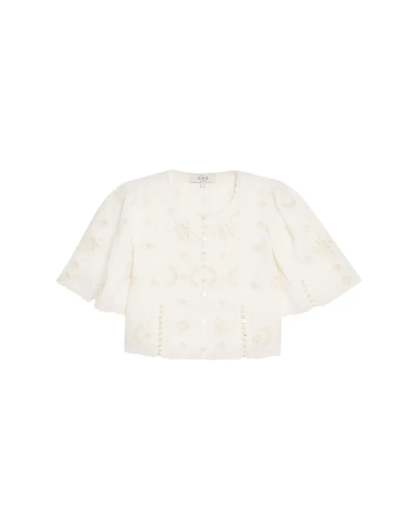 Sea Gardener Embroidered Top