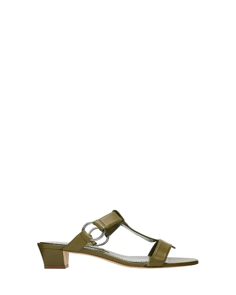 Manolo Blahnik 30mm Mionamu T-Bar Slide Sandals