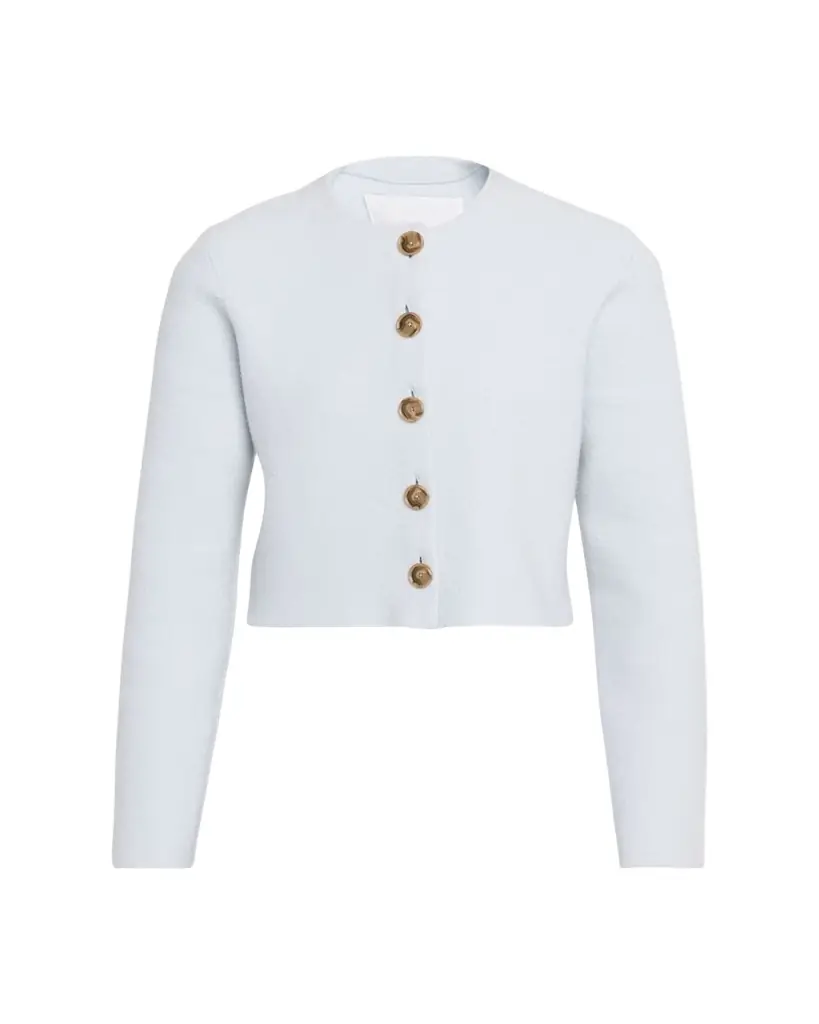 Brandon Maxwell Ryder Wool Knit Crop Jacket - Women's Clothing