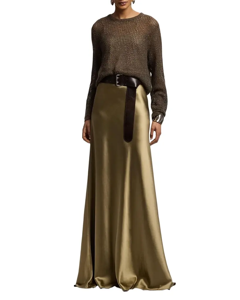 Ralph Lauren Collection Masina Stretch Satin Skirt