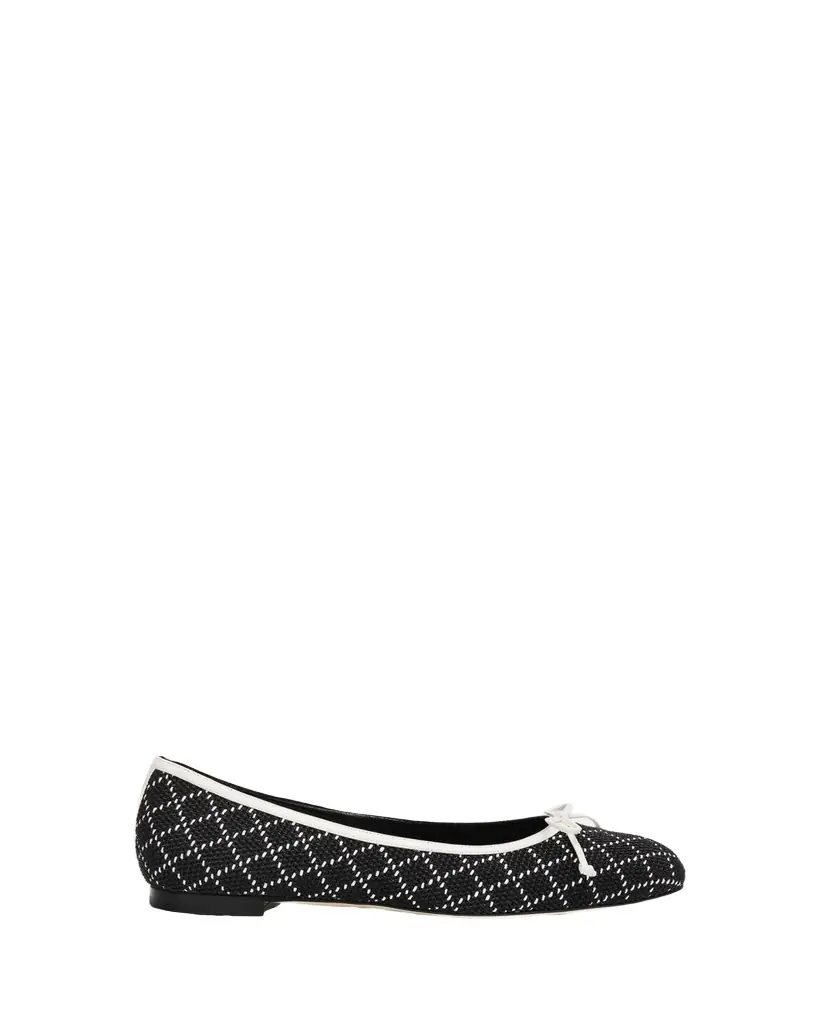 Manolo Blahnik Verallim Raffia Ballerina Flats