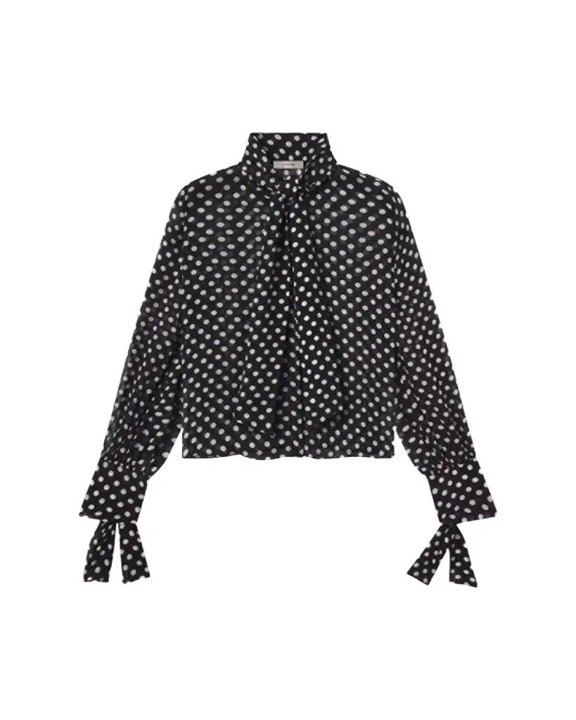 FRAME The Nouvelle Polka Dot Blouse