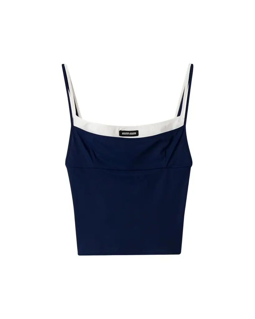 Miu Miu Layered Crop Tank Top - Women's Clothing