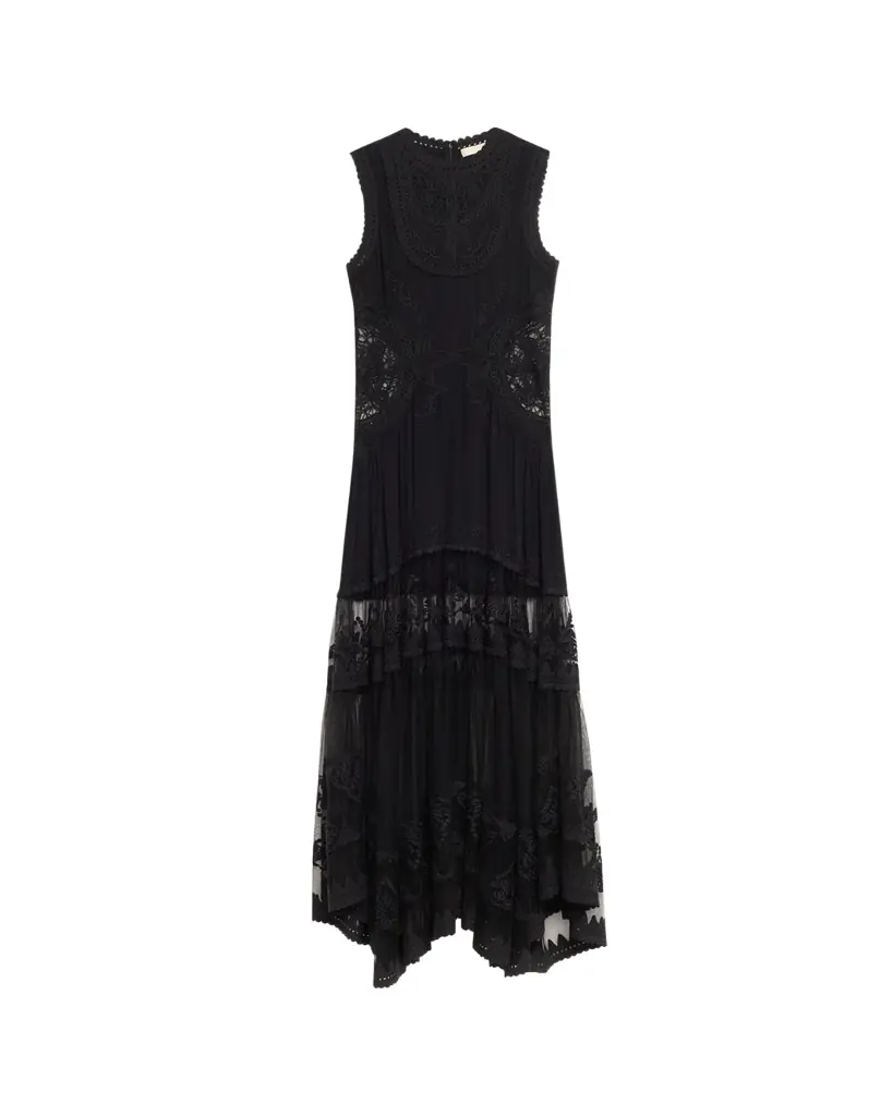 Ulla Johnson Floral Lace Silk Crepe De Chine Gown