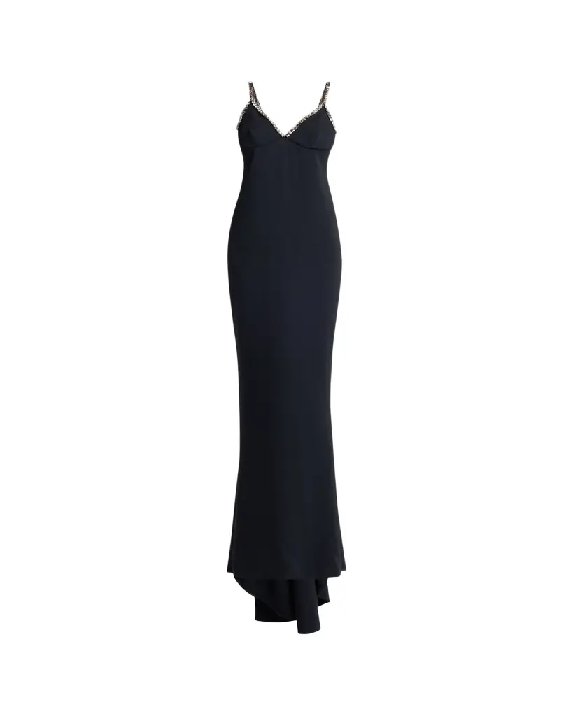 Stella McCartney Embellished V-Neck Trumpet Gown