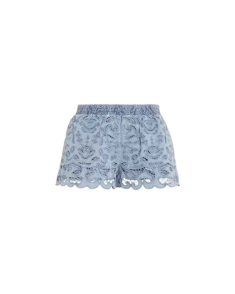 ALICE + OLIVIA Kenley Eyelet Denim Shorts - Women's Clothing