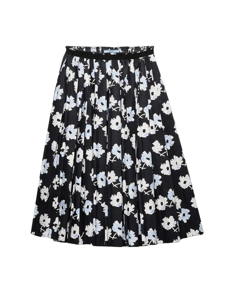 Prada Wildflower Cotton Midi Skirt