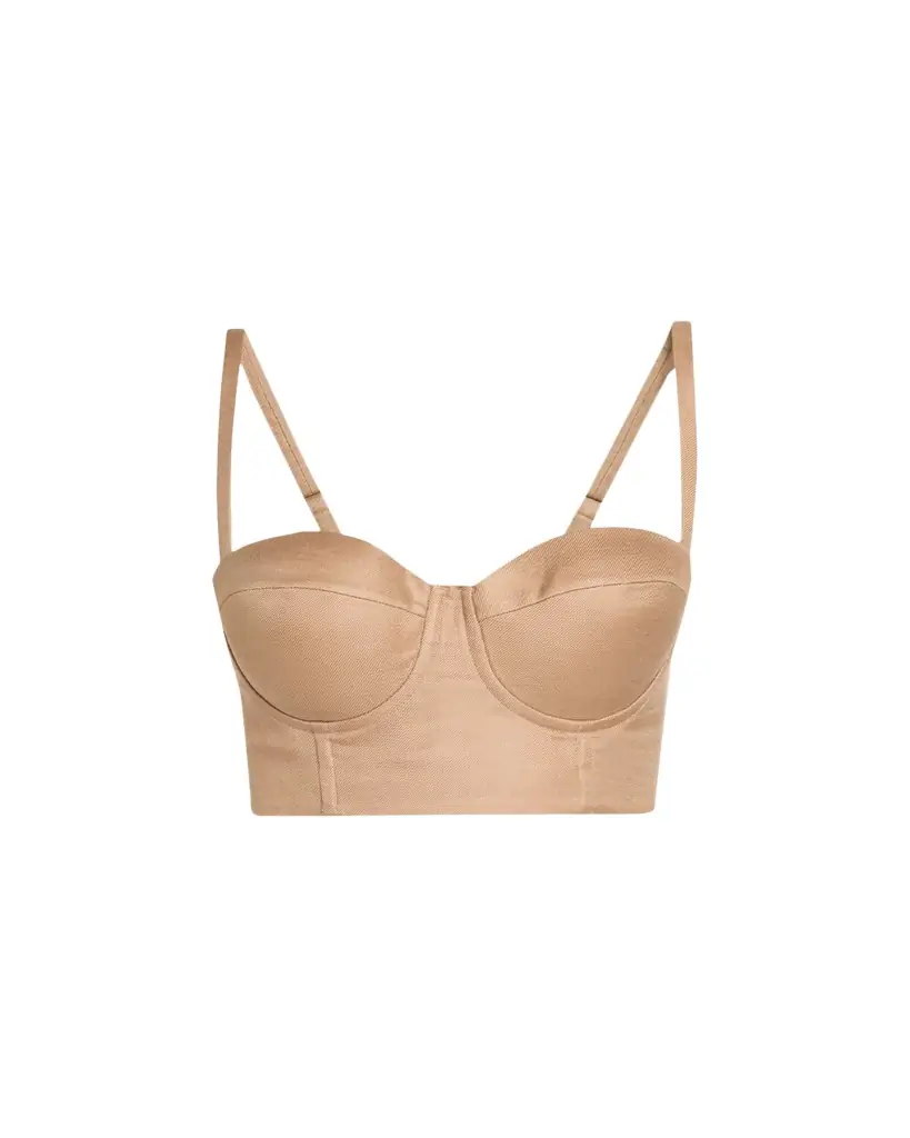L'Agence Sonya Satin Bralette Bustier Top