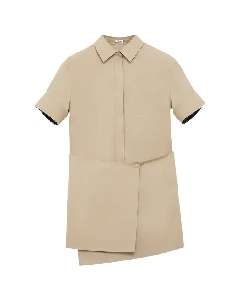 Loewe Wrapped Short-Sleeve Shirtdress