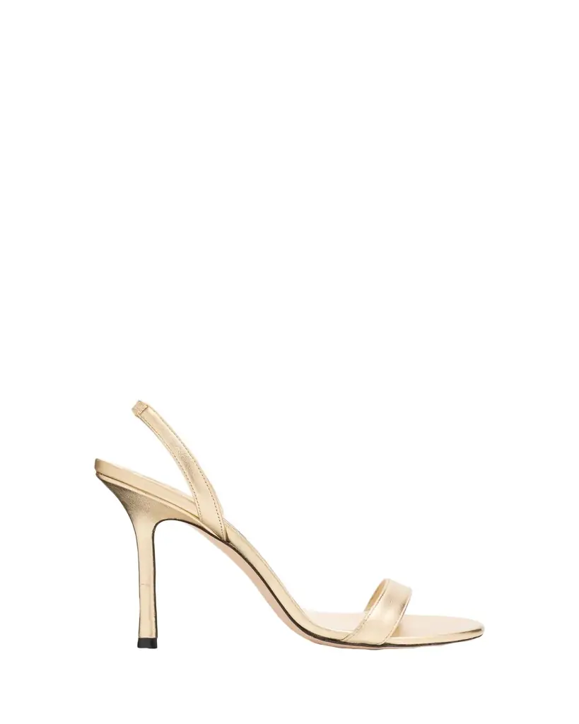 Jimmy Choo 85mm Jenn Metallic Leather Sandals