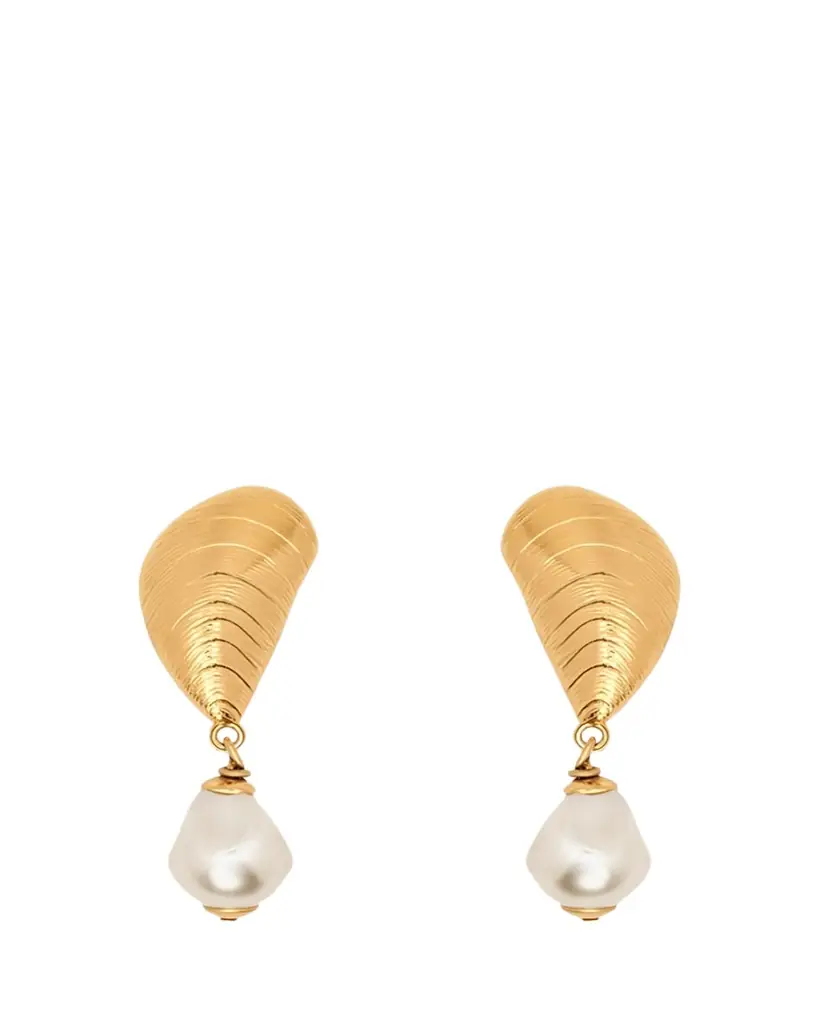 Oscar de la Renta Mussel Pearly Drop Clip-On Earrings - Women's Jewelry And Watches