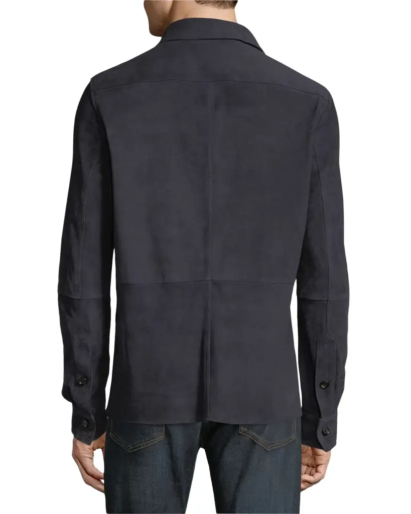 Ralph Lauren Purple Label Men 's Lux Suede Flap-Pocket Overshirt