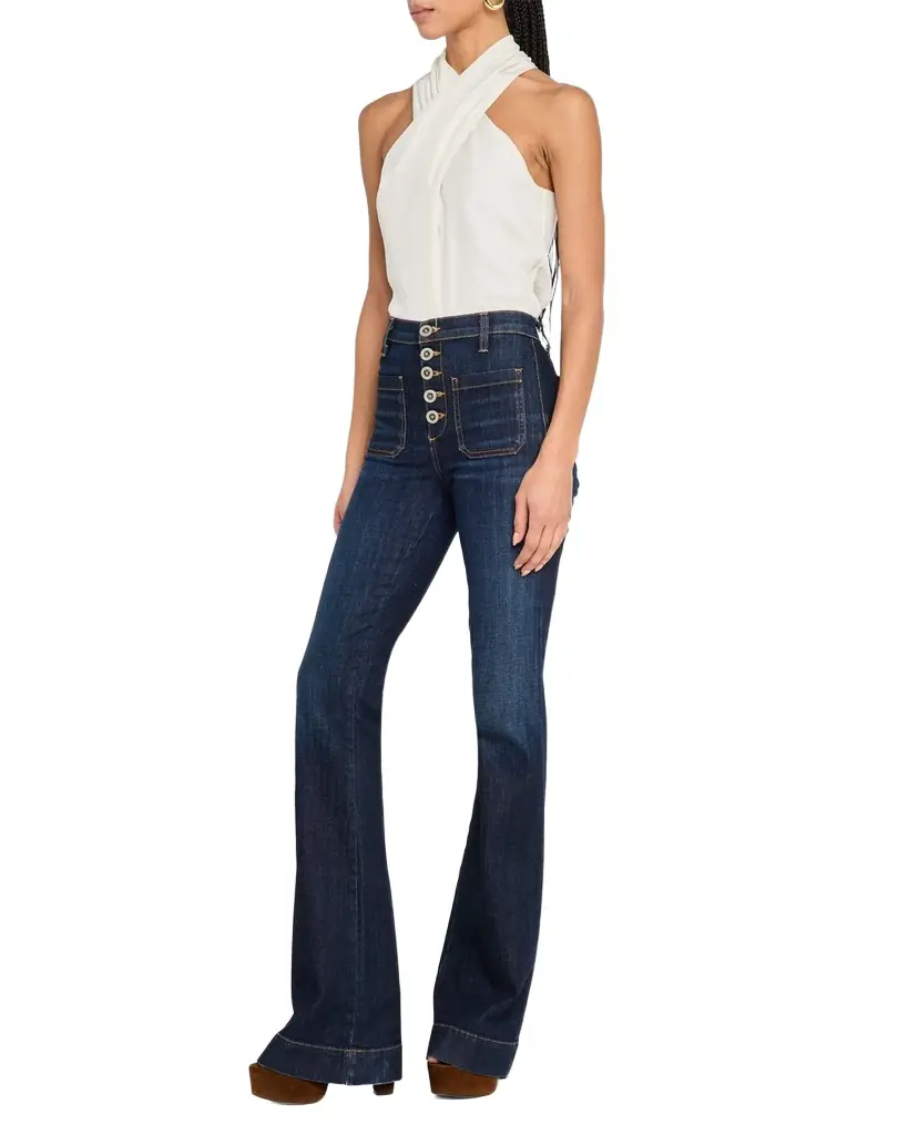 Ramy Brook Cindy High-Rise Flare Stretch Denim Jeans