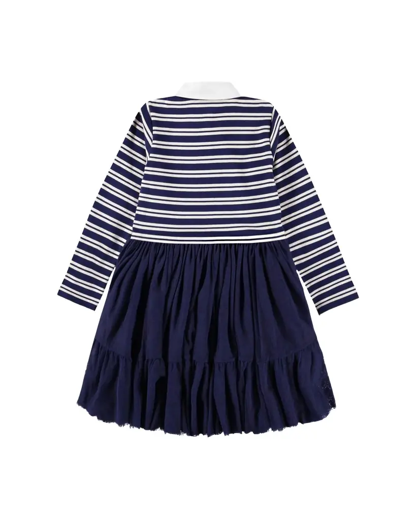 Molo Girl 's Cyanne Long-Sleeve Combo Dress, 5-6