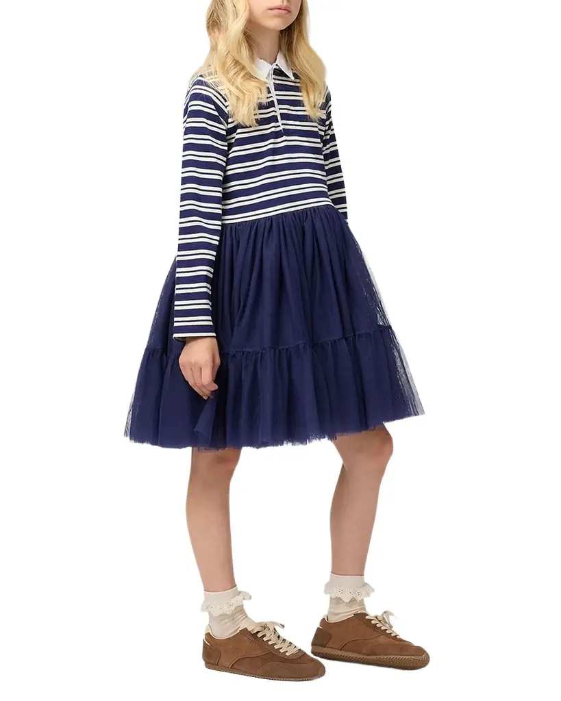 Molo Girl 's Cyanne Long-Sleeve Combo Dress, Size 7-12
