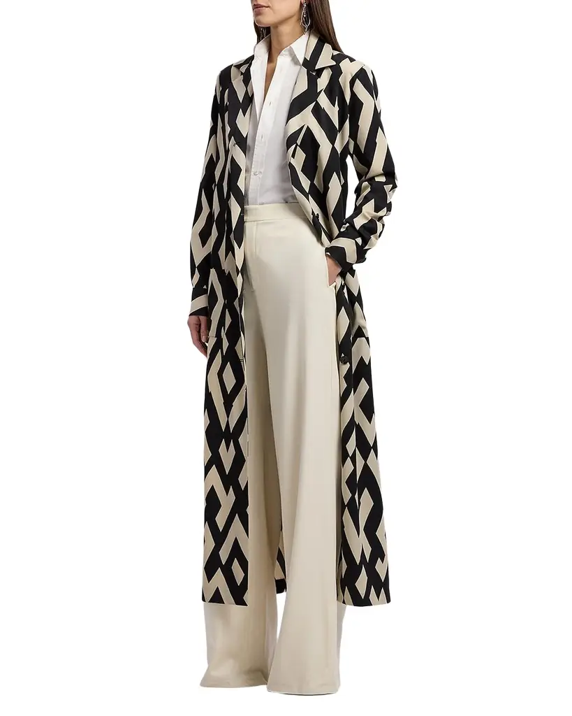 Ralph Lauren Collection Nessa Deco-Print Wool Coat