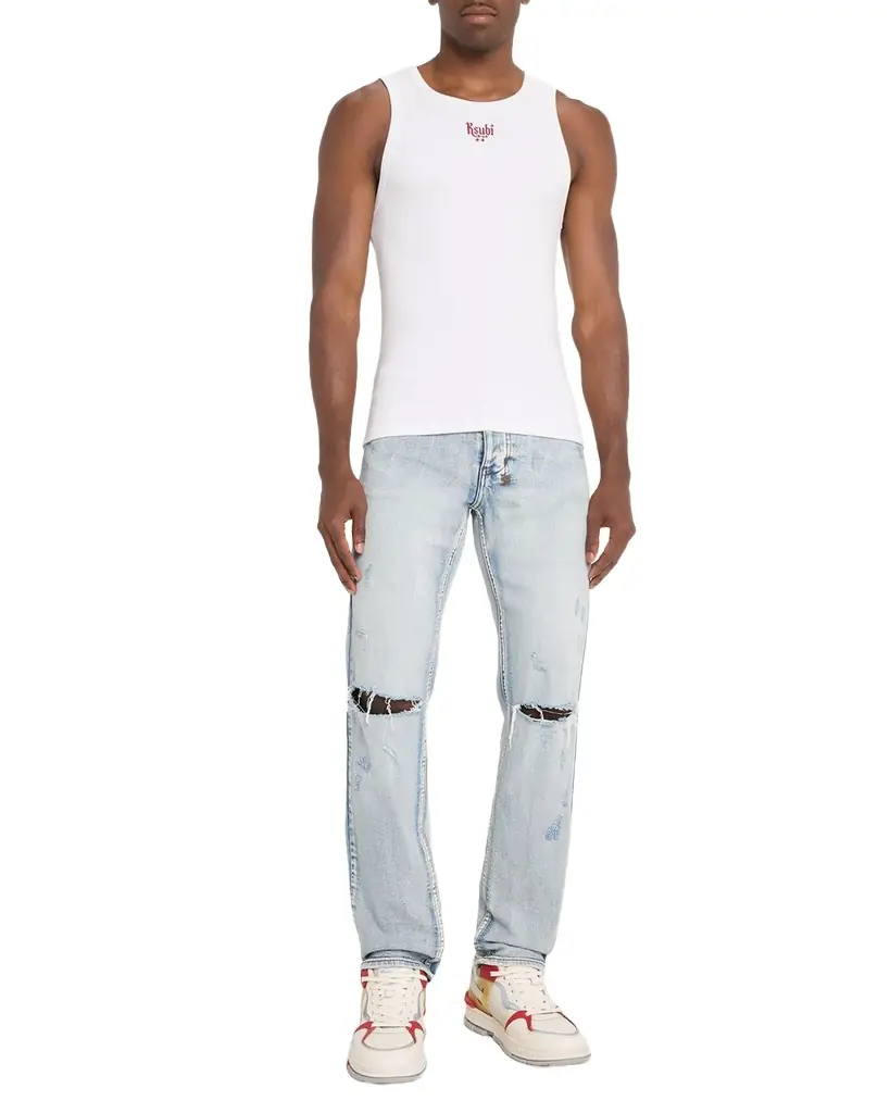 Ksubi Men 's Paise Debut Logo-Embroidered Rib-Knit Singlet