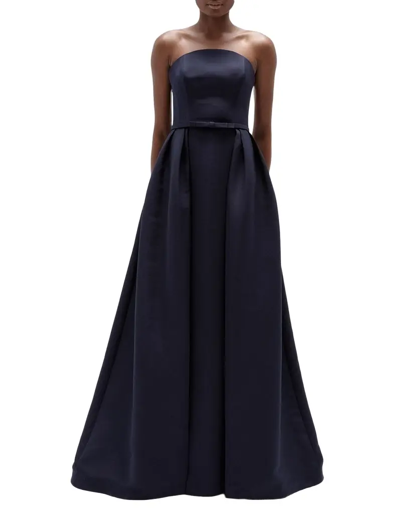 Amsale Strapless Flared Long Gown