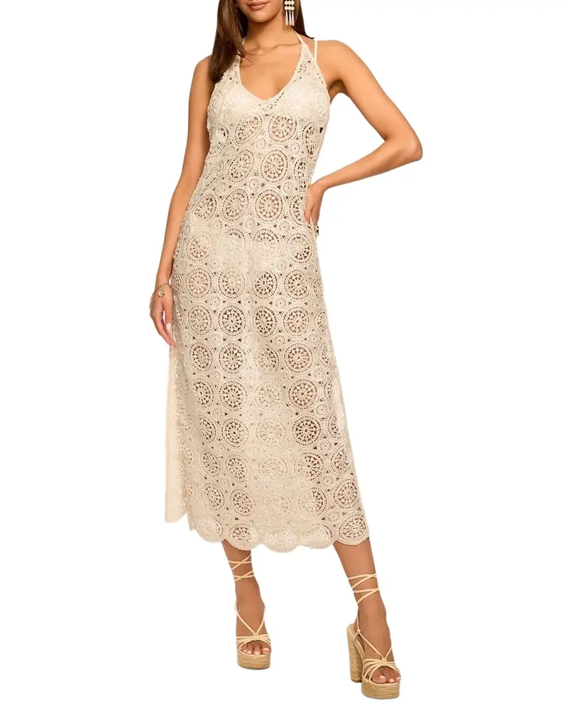 Ramy Brook Eve Crochet Cotton Coverup Maxi Dress