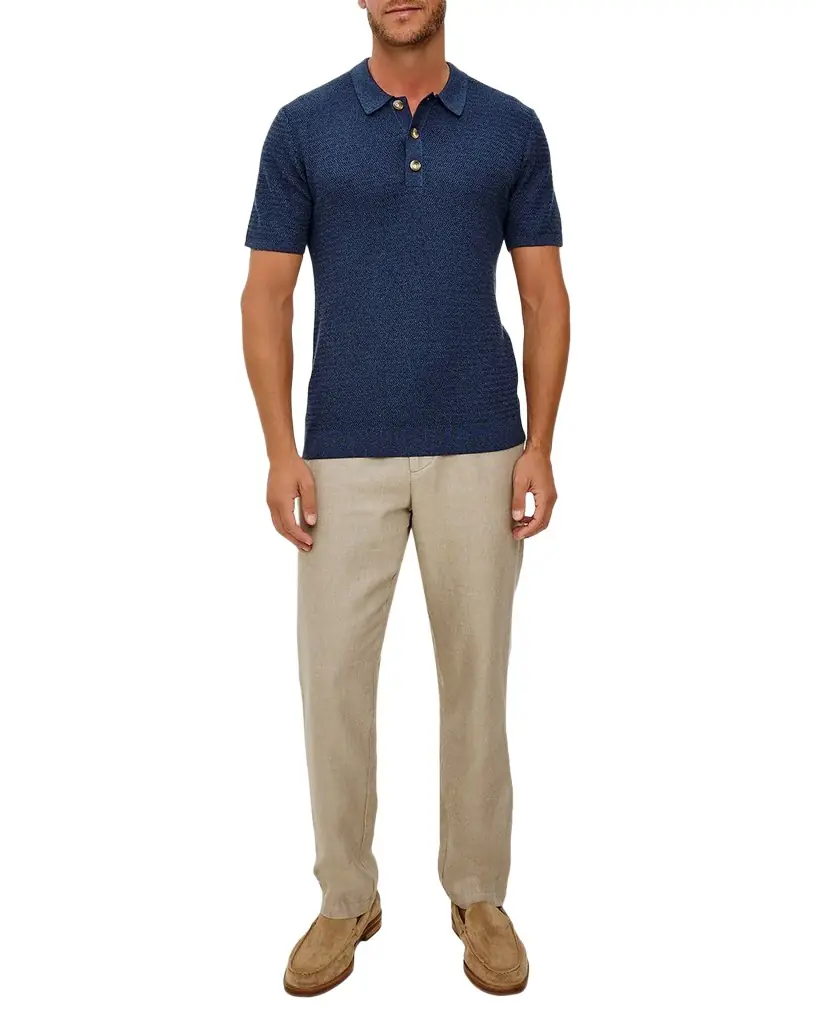Rails Men 's Nathan Textured Cotton & Cashmere Polo Shirt