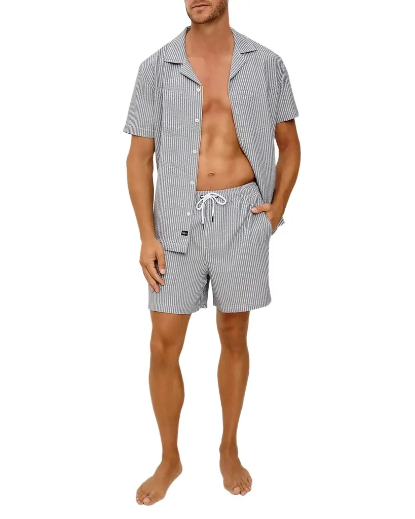 Rails Men 's Amalfi Deck-Striped Seersucker Shirt