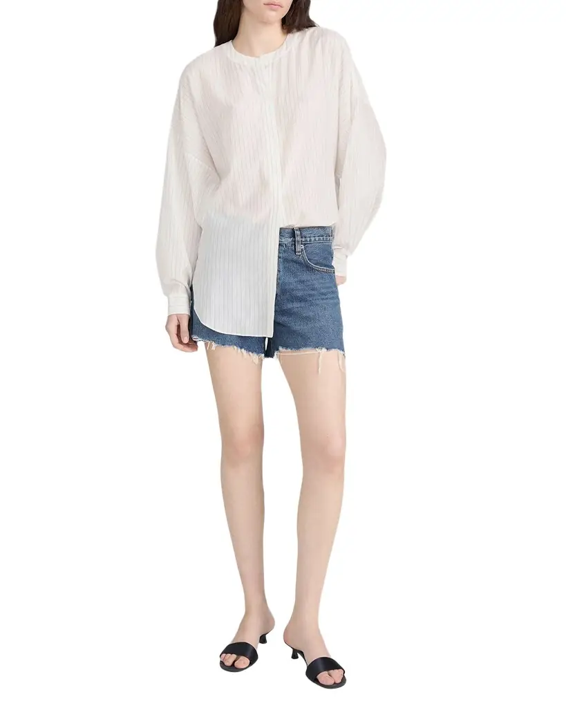 FRAME The Long Hand Denim Shorts