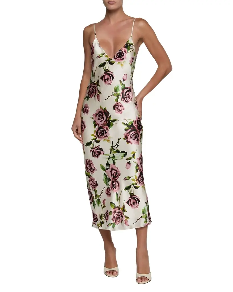L 'Agence Seridie Silk Floral Slip Dress